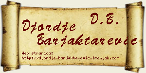 Đorđe Barjaktarević vizit kartica